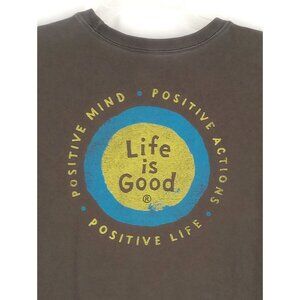 Life is Good Gray Crusher Tee M Positive Mind Actions Life Classic Fit Tshirt